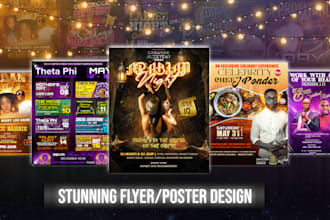design eye catching flyer , poster , postcard design for events , party and club