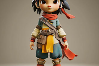 draw a cute 3d character or illustration or scene for you