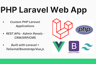 create a full stack PHP laravel web app with admin panel