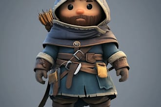 illustrate 3d children storybook, kids book characters