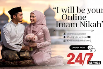 be honored to be your online marriage officiant for you islamic wedding ceremony