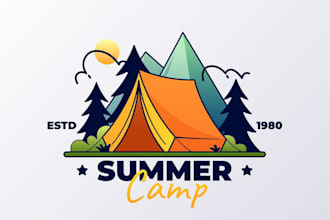 design a unique summer camp logo with original concept