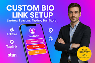 setup linktree landing page, beacon, taplink, stanstore, hypesocial bio link