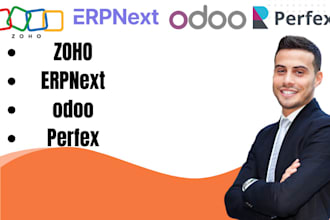 setup odoo,zoho,erpnext, perfex CRM,erp and develop custom erp, CRM saas