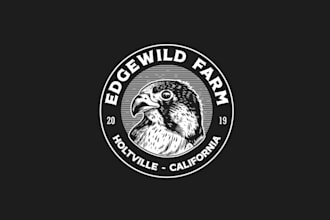 design stylish unique edge wild farms logo