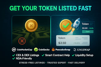 get your token listed on top exchange platforms of your choice