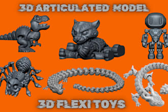 sculpt articulated 3d bjd 3d fidget toys 3d flexi animal model for 3d printing