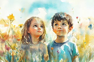 illustrate anything in watercolor style