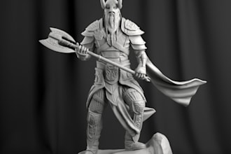 sculpt 3d dnd miniature, custom 3d dnd minature for tabletop games, 3d minis