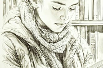 draw cute and aesthetic professional pencil portraits