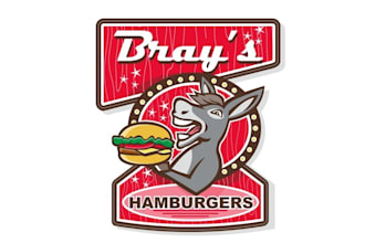 design amazing fast food hamburger restaurant logo