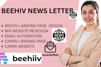 beehiv newsletter carrd website landing page email autonation wix website desig