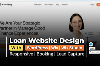 design responsive wordpress business loan website wix studio investment website