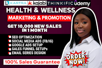 udemy online course promotion thinkific health wellness kajabi sales funnel