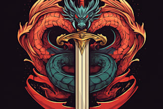 design medieval fantasy game, rpg, mmo game logo