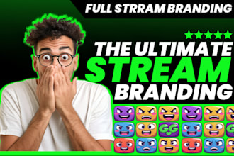 create twitch emotes, panel, kick overlays and high click gaming thumbnail