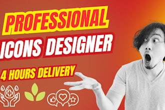design a professional icons for your website and  modern custom icons set