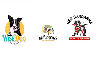 design clean pet animal pet shop dog cat logo