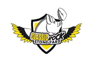 design classic rock family stone yard business logo