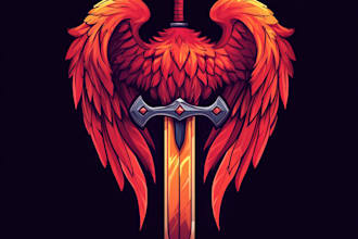 make 3d emblem logo with fantasy game style