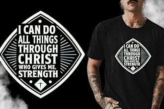do custom typography christian minimalist t shirt design