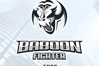 design modern aquaculture, fighter shop and industries logo