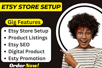 set up your etsy shop do etsy SEO list digital products and market them