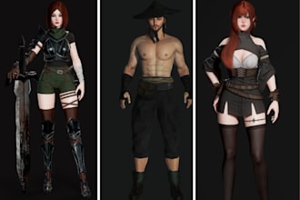 model 3d realistic game character design 3d assets props texture unreal engine