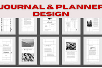 design fillable pdf custom digital journals, planner, workbook, activity book