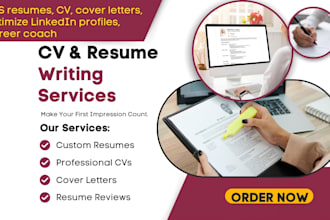 write ats resumes, CV, cover letter, optimize linkedin profiles, career coach