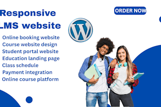 design wordpress elearning website with design learndash or tutor lms