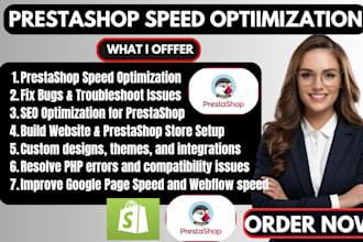 optimize your prestashop store build website prestashop speed fix bug rank seo
