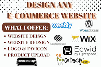 build squarespce ecwid showit hubspot weebly wix shopify godaddy website design