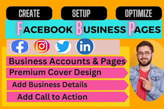 create facebook business page and setup all social media pages professionally