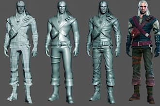 3d character model, 3d game character, 3d realistic character design, game prop