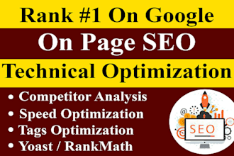 do onpage technical SEO for wordpress website, shopify, duda for top ranking