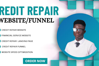 design credit repair website, financial landing page, credit repair funnel