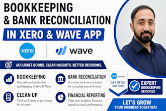 do bookkeeping and bank reconciliation in xero and wave