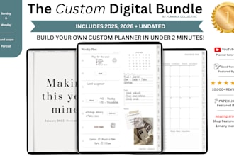 design etsy digital planner , hyperlinked , etsy seo , journal planner