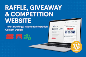build a custom raffle, competition, or giveaway website with ticket booking