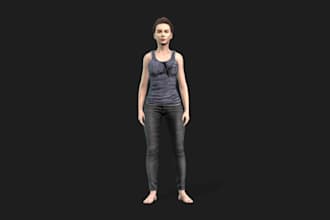 model 3d unreal engine game character, realistic texturing, ue5 rig, assets