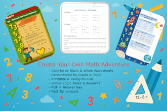 create printable math worksheets for kids