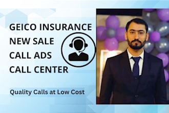 setup and manage geico insurance new sale and billing call ads for call center