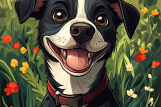 draw disney pet portrait illustration