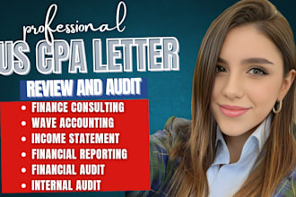 write CPA letter financial statement build a US CPA profit loss