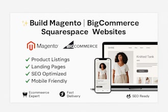 build magento bigcommerce squarespace product list landing page website design