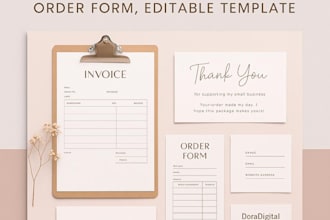 design small business starter kit with invoice, receipt, thank you