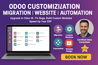 fix odoo website, migrate odoo 17 to odoo 18, automate and scale your odoo erp