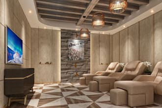 design beautiful interior hair salon, spa, 3d rendering