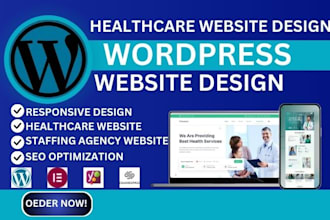 design healthcare staffing agency website, elderly care website landing page